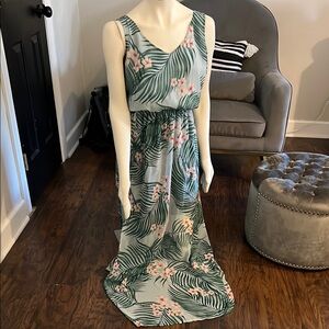 Tropical Green Maxi Dress